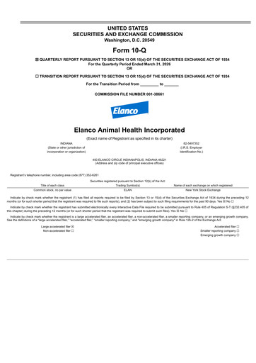 Thumbnail Elanco Quarterly Report 2026-q1