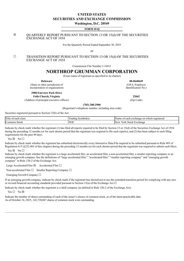 Thumbnail Northrop Grumman Quarterly Report 2025-q3