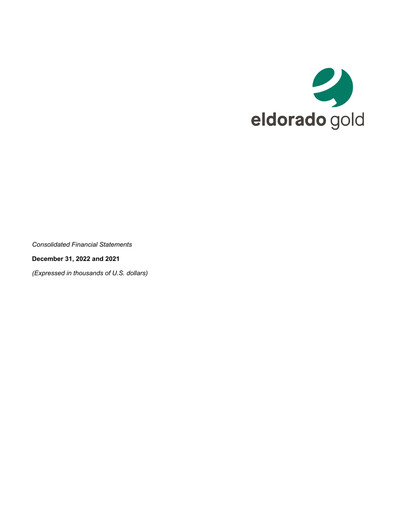 Thumbnail Eldorado Gold
 Financial Statement 2022