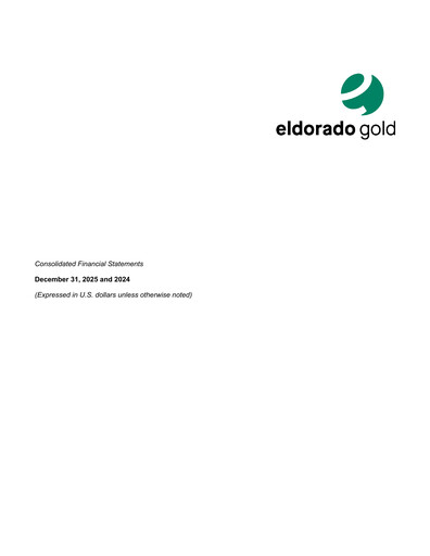 Miniature Eldorado Gold
 Bilan financier 2025-q4