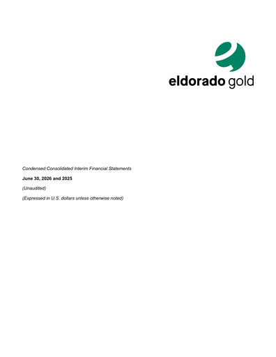 Miniature Eldorado Gold
 Bilan financier 2026-q2