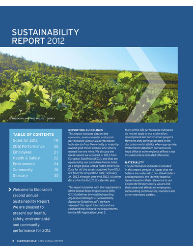 Thumbnail Eldorado Gold
 Sustainability Report 2012