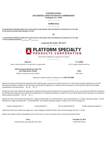 Thumbnail Element Solutions Quarterly Report 2015-q3