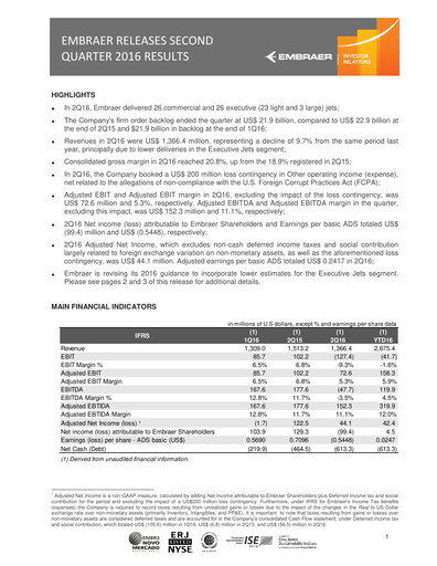 Thumbnail Embraer Quarterly Report 2016-q2