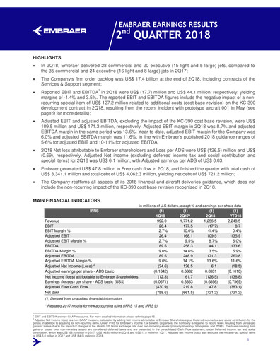 Thumbnail Embraer Quarterly Report 2018-q2