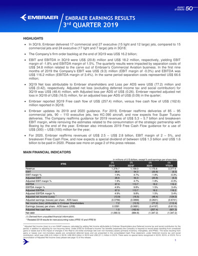 Thumbnail Embraer Quarterly Report 2019-q3