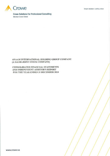 Vorschaubild Anaam International Finanzmitteilung 2024