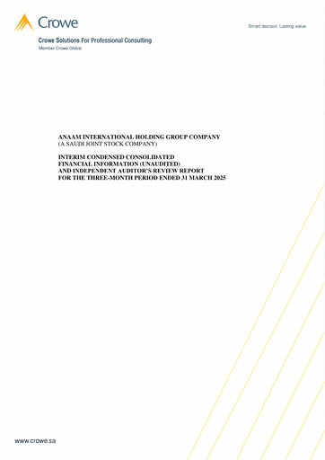 Vorschaubild Anaam International Finanzmitteilung 2025-q1