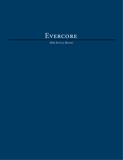 Thumbnail Evercore Annual Report 2014