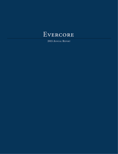 Thumbnail Evercore Annual Report 2015