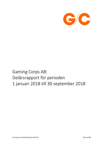 Thumbnail Gaming Corps Quarterly Report 2018-q3