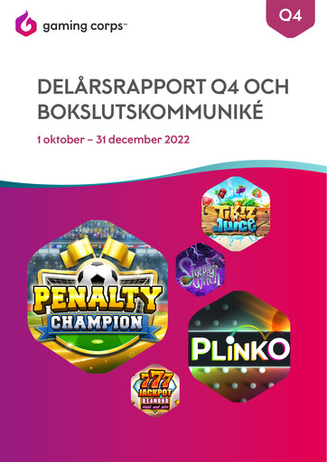 Thumbnail Gaming Corps Quarterly Report 2022-q4