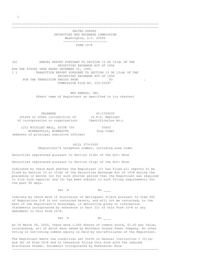 Thumbnail NRG Energy
 Annual Report 1999