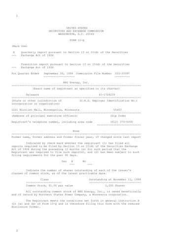 Vorschaubild NRG Energy
 Quartalsbericht 1999-q3