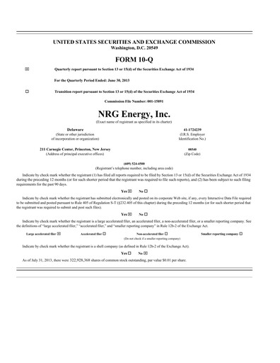 Vorschaubild NRG Energy
 Quartalsbericht 2013-q2