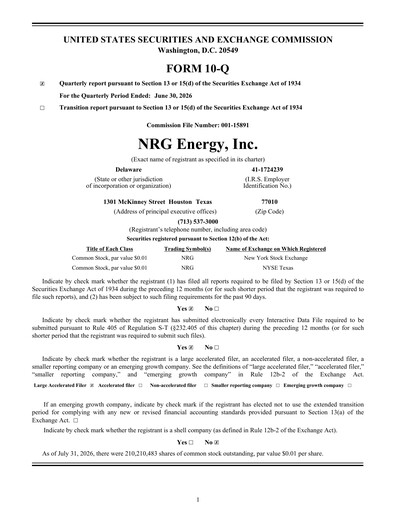 Vorschaubild NRG Energy
 Quartalsbericht 2026-q2