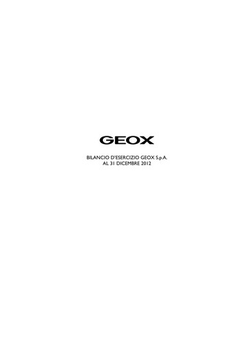 Thumbnail GEOX Financial Statement 2012