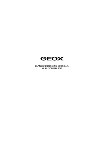 Thumbnail GEOX Financial Statement 2015