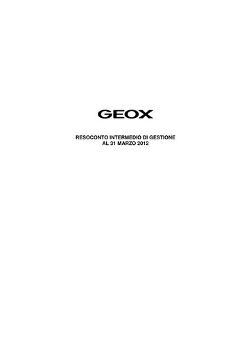 Miniature GEOX Rapport trimestriel 2012-q1