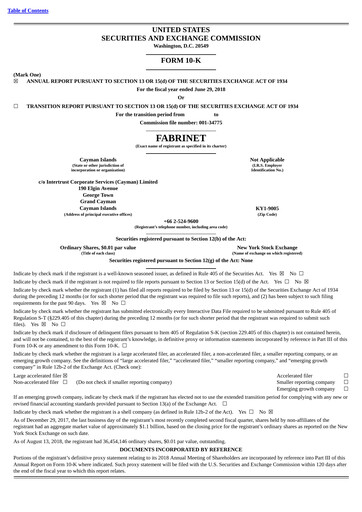 Thumbnail Fabrinet
 Annual Report 2018