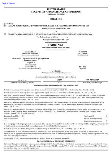 Thumbnail Fabrinet
 Annual Report 2019