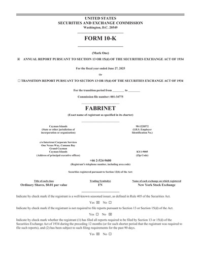 Thumbnail Fabrinet
 Annual Report 2025