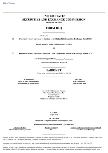 Miniature Fabrinet
 Rapport trimestriel 2024-q4