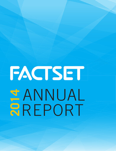 Thumbnail FactSet Annual Report 2014