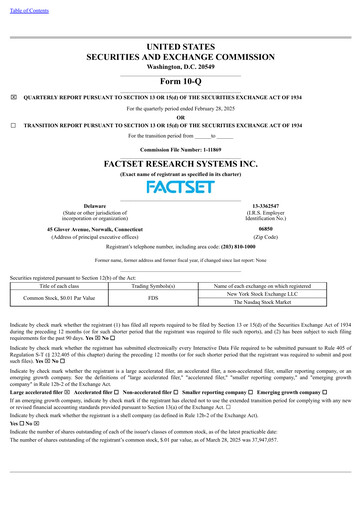 Thumbnail FactSet Quarterly Report 2025-q2