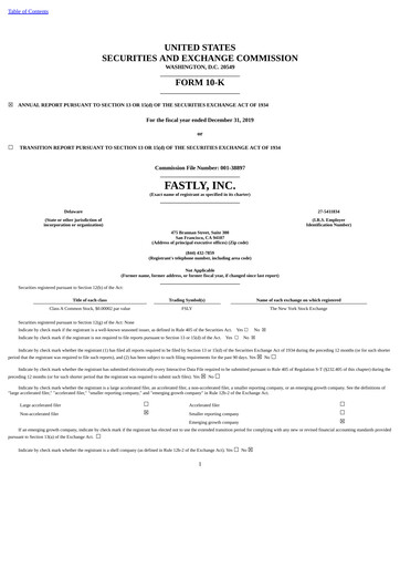 Thumbnail Fastly
 Annual Report 2019