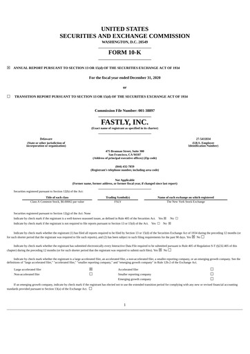 Thumbnail Fastly
 Annual Report 2020