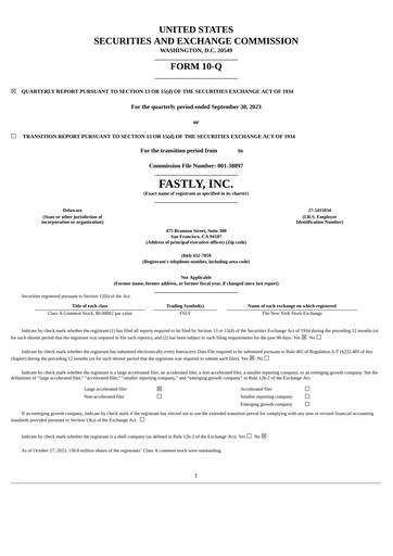Thumbnail Fastly
 Quarterly Report 2023-q3