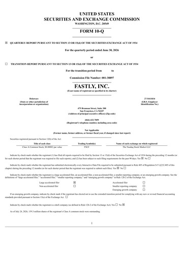 Thumbnail Fastly
 Quarterly Report 2026-q2