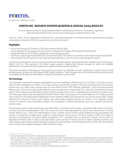 Thumbnail Fortis Annual Report 2024