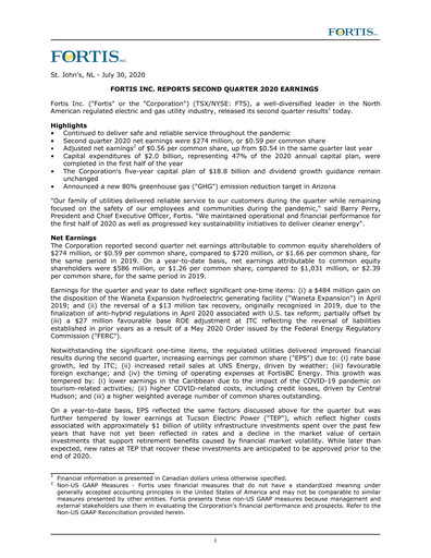 Thumbnail Fortis Quarterly Report 2020-q2