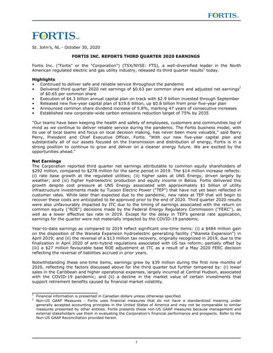 Thumbnail Fortis Quarterly Report 2020-q3