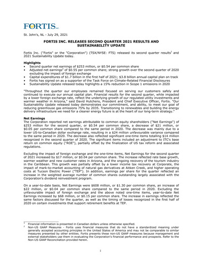 Thumbnail Fortis Quarterly Report 2021-q2
