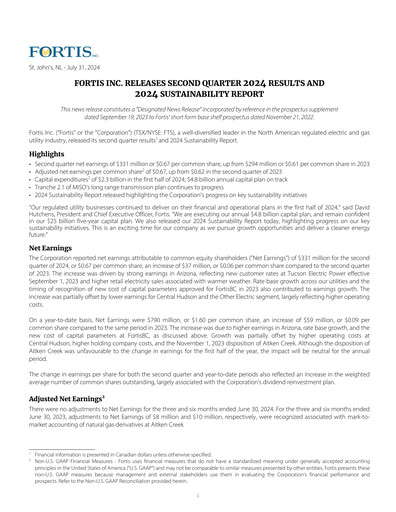 Thumbnail Fortis Quarterly Report 2024-q2