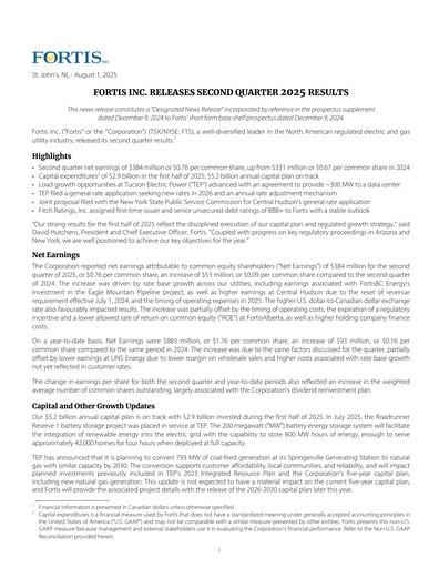 Thumbnail Fortis Quarterly Report 2025-q2
