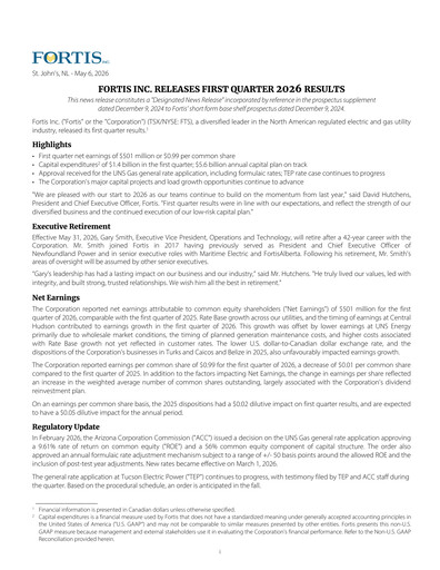 Vorschaubild Fortis Quartalsbericht 2026-q1