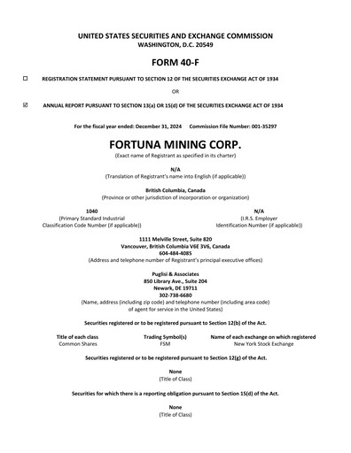 Thumbnail Fortuna Mining Annual Report 2024