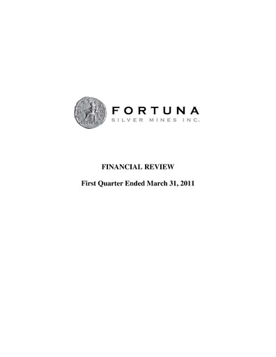 Thumbnail Fortuna Mining Quarterly Report 2011-q1