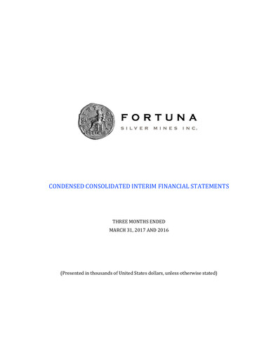 Thumbnail Fortuna Mining Quarterly Report 2017-q1