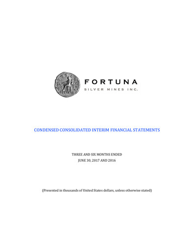 Thumbnail Fortuna Mining Quarterly Report 2017-q2