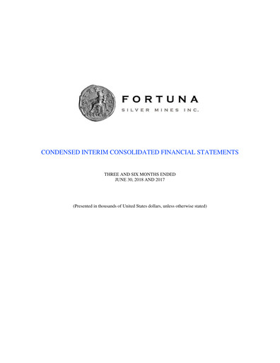 Thumbnail Fortuna Mining Quarterly Report 2018-q2