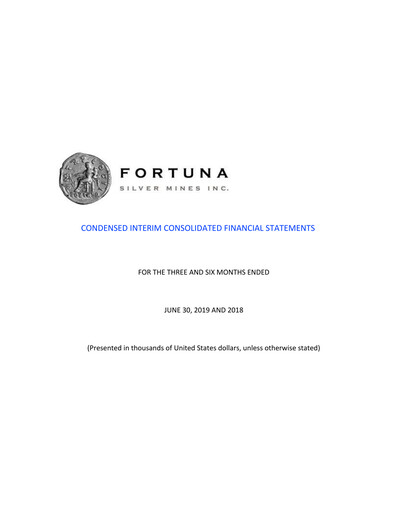 Thumbnail Fortuna Mining Quarterly Report 2019-q2
