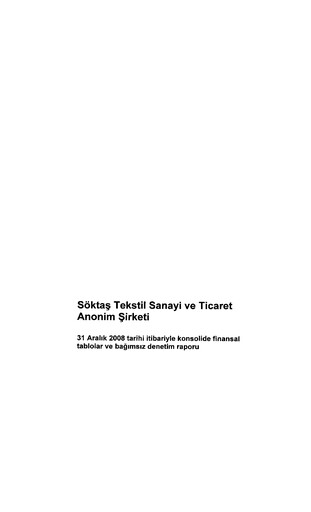 Thumbnail Söktas Tekstil Financial Statement 2008