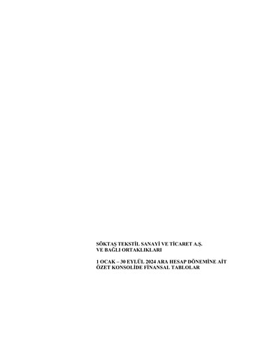 Thumbnail Söktas Tekstil Quarterly Report 2024-q3