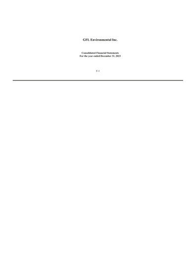 Miniature GFL Environmental
 Bilan financier 2023