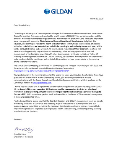 Thumbnail Gildan Annual Report 2019